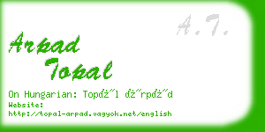arpad topal business card